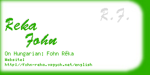reka fohn business card